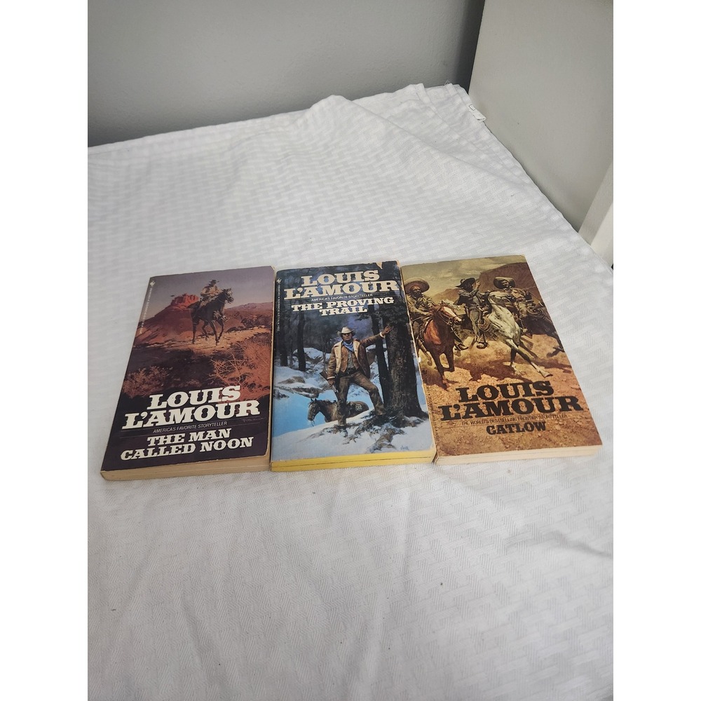 Louis L'Amour Western Paperback Book Lot The Man Called Noon Proving Trail Catlo